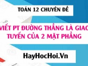 Viết phương trình đường thẳng là giao tuyến của hai mặt phẳng trong Oxyz - Toán 12 chuyên đề